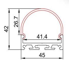 AL4542 führte Streifen-Licht-Aluminiumverdrängung/transparentes geführtes Streifen-Aluminium-Profil