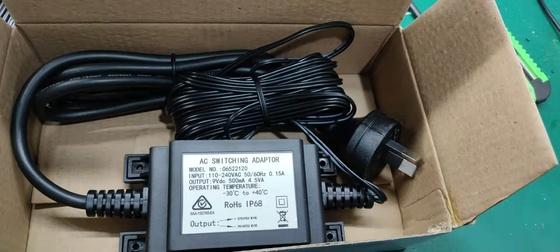 Wasserdichter Transformator im Freien, Stromversorgung, wasserdichter Schalteradapter 9Vdc 500mah 4.5W IP68 für Hahn