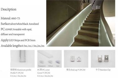 5mm geführter Streifen-Aluminiumkanal/kundenspezifische Aluminiumprofile für geführte Beleuchtung