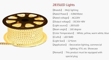 Streift einzelne Farbe geführtes Band-Licht Dimmable, 12 Volt 5 Meter geführte klebrige Neonbeleuchtung ab