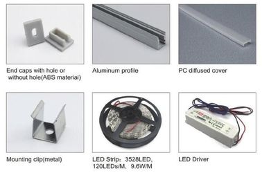 Bereifte/klare/Diffusorabdeckung LED-des Aluminiumverdrängungs-Profils für Decke Dekoration, 1m 2m 3m