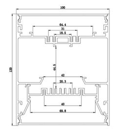 100mm*120mm Aluminium-LED Profilverdrängung für hängende Beleuchtung
