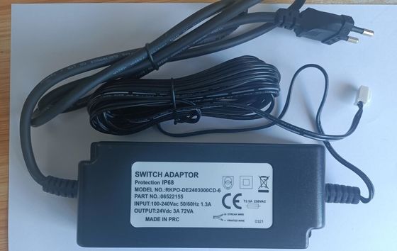 wasserdichter geführter Transformator 24Vdc 3a 72Watt IP68 für elektronischen Hahn, Wechselstrom 100-240Vac, mit CER-UL markierte