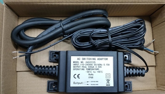 Wasserdichter Transformator im Freien, Stromversorgung, wasserdichter Schalteradapter 9Vdc 500mah 4.5W IP68 für Hahn