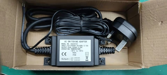 Wasserdichter Transformator im Freien, Stromversorgung, wasserdichter Schalteradapter 9Vdc 500mah 4.5W IP68 für Hahn